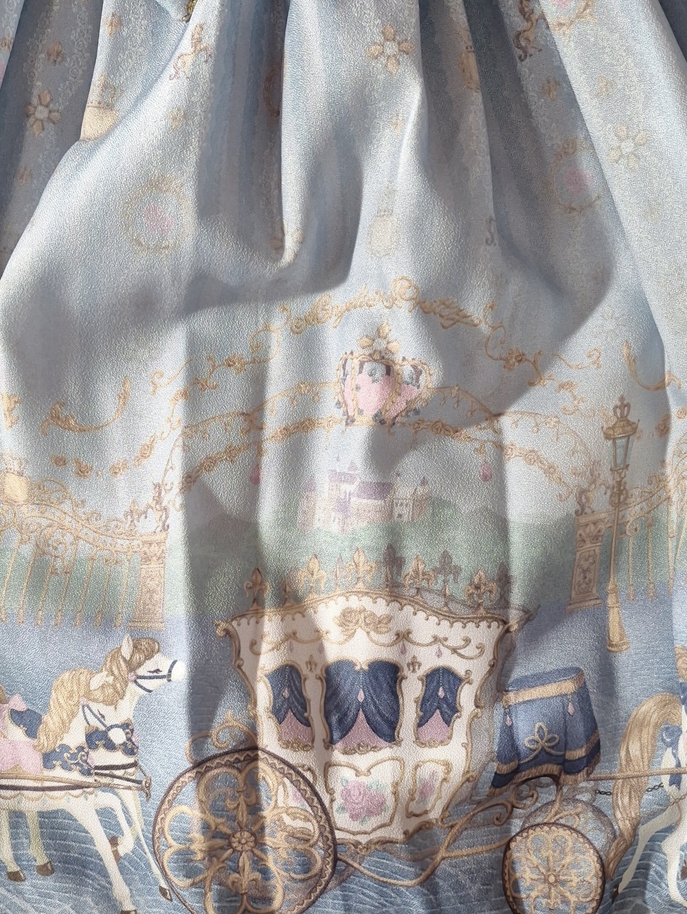 Angelic Pretty Sax Blue Horse & Carriage Pearl JSK | Old School Sweet Lolita 💙 - Picture 12 of 16